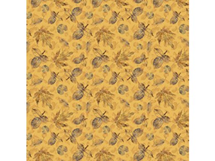 tisk- A FLUTTER OF LEAVES 1649-29123s hořčicová