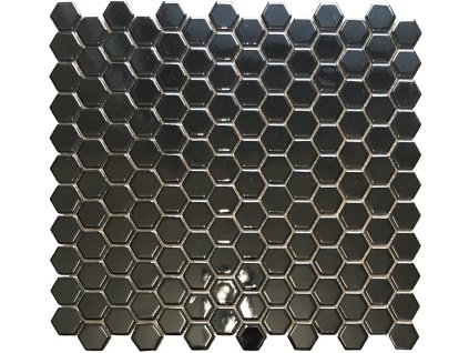 Keramická mozaika FIN Mozaika HEXAGON 2 Černá Lesk