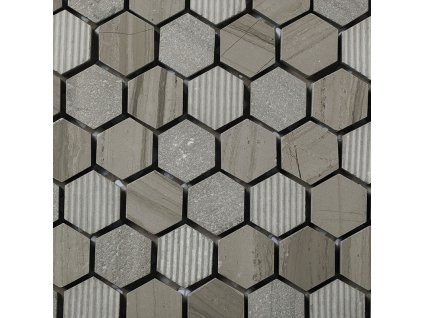 Kamenná mozaika LINEA ITALIA Mozaika Hexagonal Wooden Mocca