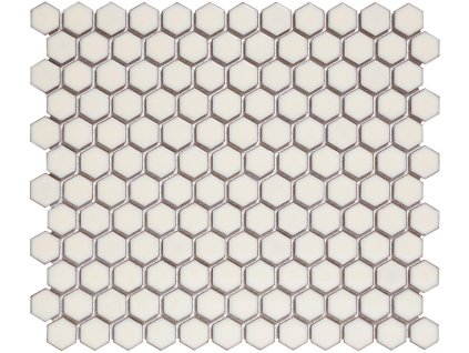 Keramická mozaika The Mosaic Factory Mozaika HEX Soft White Edge Glossy