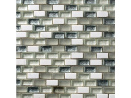 Kamenná mozaika LINEA ITALIA Mozaika Metal Carra Bianco Glass
