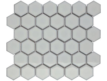Keramická mozaika The Mosaic Factory Mozaika HEX5 Soft Grey Edge Glossy