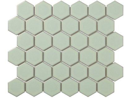 Keramická mozaika The Mosaic Factory Mozaika HEX5 Soft Green Edge Glossy
