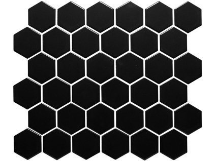 Keramická mozaika The Mosaic Factory Mozaika HEX5 Black Glossy