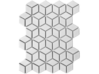 Keramická mozaika FIN Mozaika RHOMBUS Bílá Lesk