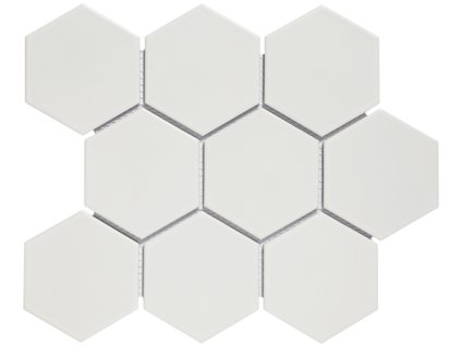 Keramická mozaika FIN Mozaika HEXAGON 10 Bílá Mat