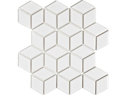 Keramická mozaika FIN Mozaika RHOMBUS Bílá Lesk