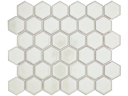 Keramická mozaika The Mosaic Factory Mozaika HEX5 Soft White Edge Glossy