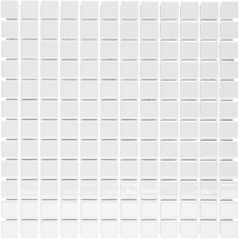 Keramická mozaika bílá lesklá 2,3×2,3 cm čtverce FIN – obklad