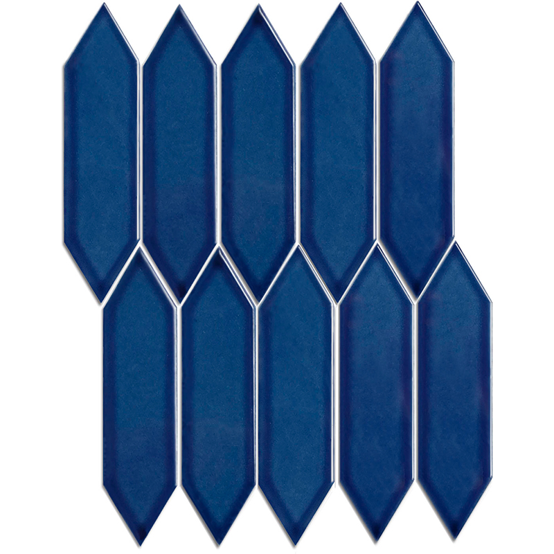 Keramická mozaika modrá lesklá hexagon 4,8×19,5 cm The Mosaic Factory – obklad