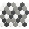 Keramická mozaika The Mosaic Factory Mozaika HEX 5 White Grey Black Mix