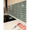 Keramická mozaika The Mosaic Factory Mozaika Picket Green Grey Glossy