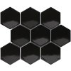 Keramická mozaika The Mosaic Factory Mozaika HEX10 Black Glossy