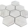 Keramická mozaika FIN Mozaika HEX10 Carrara Bílá Mat