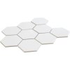 Keramická mozaika FIN Mozaika HEXAGON 10 Bílá Lesk