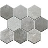 Keramická mozaika FIN Mozaika HEX10 MIX Beton Šedá Mat