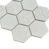 Keramická mozaika FIN Mozaika HEX10 3D Reliev Bílá Mat