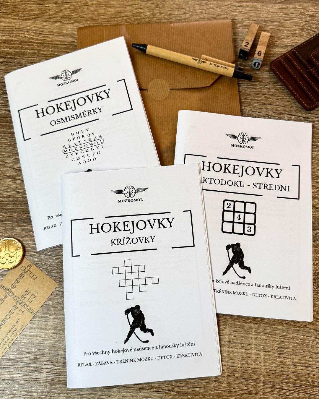 Hokejový balíček zabalený a připravený k darování