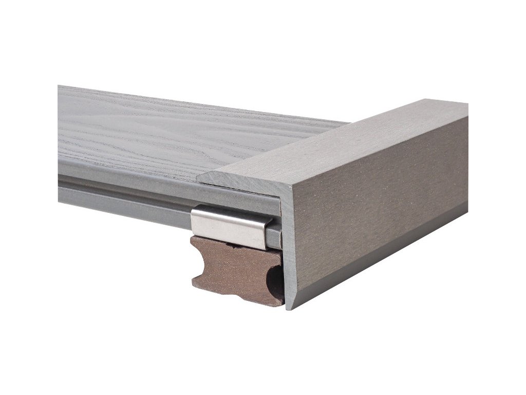 Nextwood terasová lemovací lišta ve tvaru L, šedá, WP1325 (Rozměry: 51x57x2000 mm)