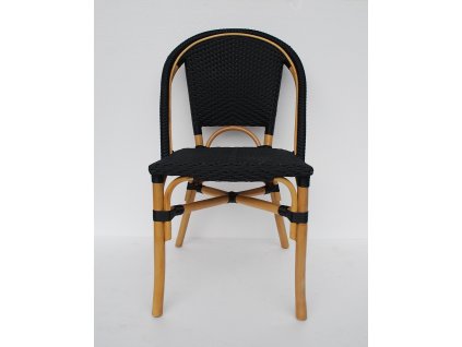 BISTRO - židle z ratanu, černá