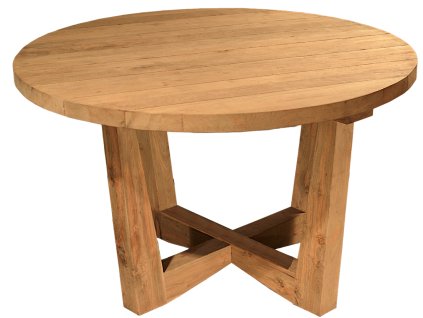 FLORES RECYCLE - masivní kulatý stůl z teaku