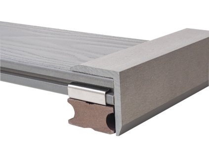 Nextwood terasová lemovací lišta ve tvaru L, šedá, WP1325 (Rozměry: 51x57x2000 mm)