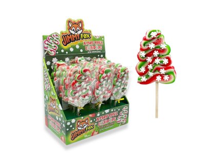 JIMMY FOX X MAS TREE LOLLIPOPS WITH SNOW FLAKES 50g