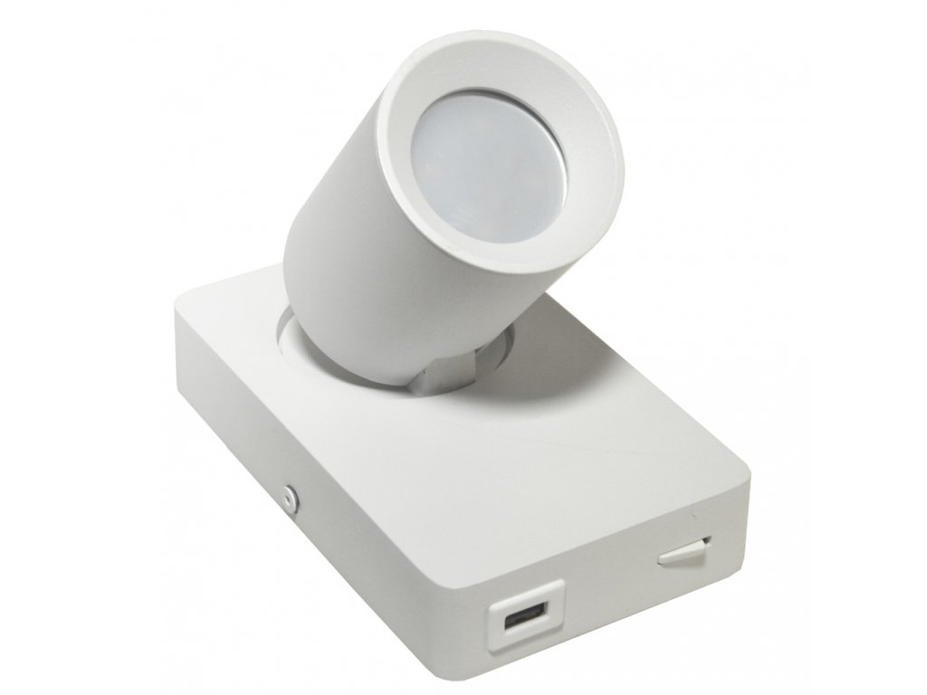 Svietidlo nástenné TAFT, 1x GU10, USB, biele
