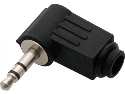 JACK konektor 3.5mm stereo, uhlový, plastový