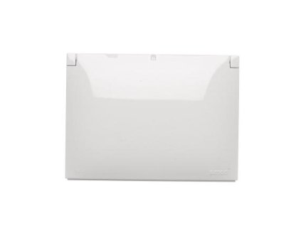SIMON AQUACLICK kompaktná zásuvka 2x s uzemnením IP44 – klapka vo farbe krytu, biela, ACGZ2/11
