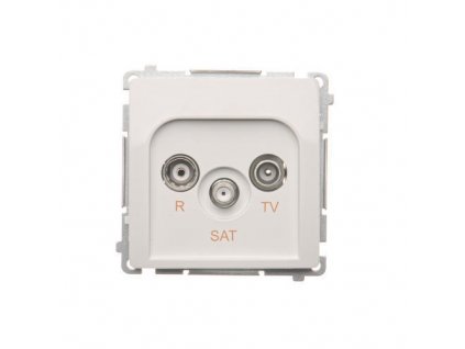 SIMON Basic anténná zásuvka R-TV-SAT priechodná tlm.:10dB, biela, BMZAR-SAT10/P.01/11