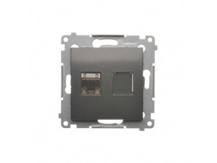 SIMON 54 počítačová zásuvká RJ45 kategórie 6 s protiprachovou clonou, IP20, antracitová, D61E.01/48