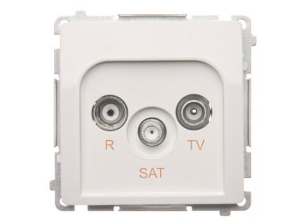 SIMON Basic anténna zásuvka R-TV-SAT koncová/zakončená tlm.:10dB, biela, BMZAR-SAT1.3/1.01/11