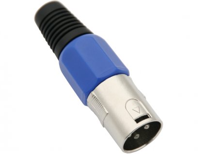 XLR konektor 3-PIN na kábel, kovový, modrý