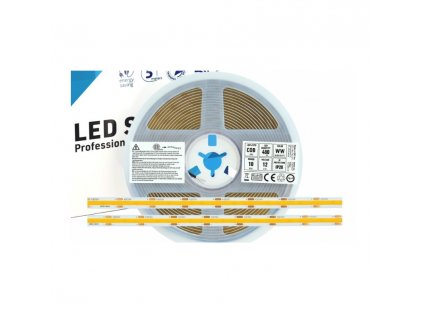 LED pásik COB, biela-3000K, 12V, 10W/1m, 384 diód/1m, balenie 5m, IP20, biely podklad