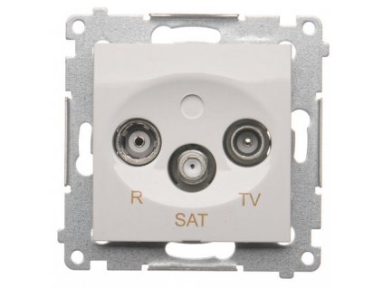 SIMON 54 zásuvka R-TV-SAT priechodná, biela,  DASP.01/11