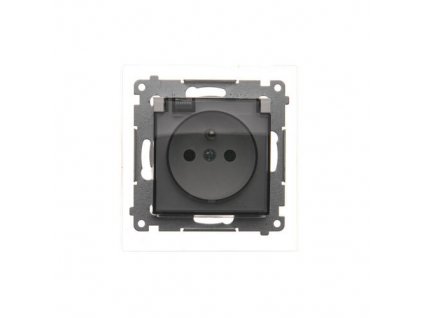 SIMON 54 zásuvka 1z s tesnením pre rámčeky Premium, IP44, 16A 250V, biely, DGZ1BZ.01/11A