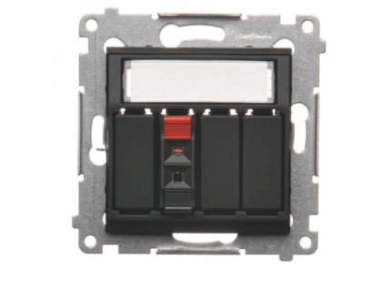 SIMON 54 Reproduktorová zásuvka 1x s popisným poľom, čierna matná, DGL31.01/49