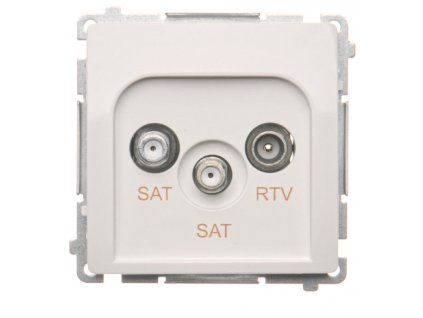 SIMON Basic anténna zásuvka SAT-SAT-RTV 2x, satelitná tlm.:1dB, biela, BMZAR+SAT3.1-P2.01/11