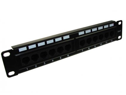 Rack patch panel 12-port, UTP6, 1U, 10", konektory krone