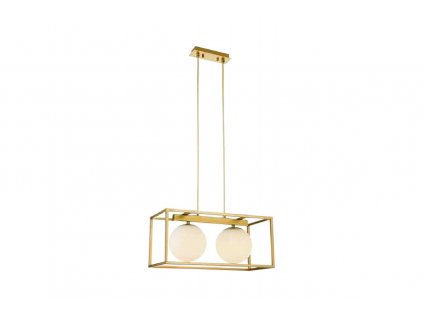 Luster závesný GTV DECOR AVELIN 2, farba zlatá, 230V,2 x E27,IP20