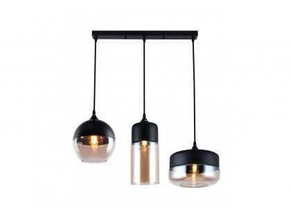 Luster závesný GTV DECOR LENDER 3P, farba čierne, 230V,3 x E27,IP20