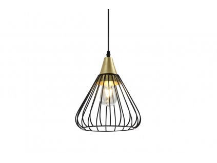 Luster závesný GTV DECOR TESS, farba čierno-zlatá, 230V,1 x E27,IP20