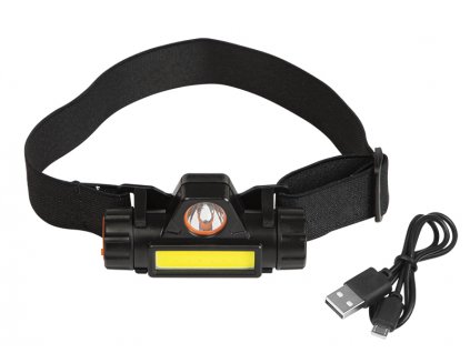 Svietidlo čelové 1xLED + 16 COB, s magnetom, USB