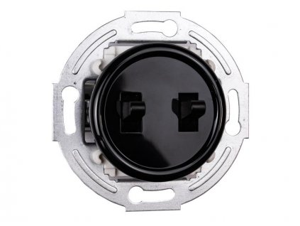 RETRO vypínač č.5 dvojitý, čierny, bez rámika, H1-R210MB