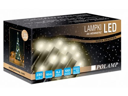 Vianočná reťaz 10m, 100x LED, 3000K,  230V/3.4W, IP20, séria Brown