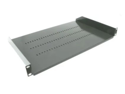 Rack polica 19", 1U, hĺbka 300mm, čierna RAL9004