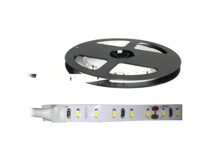LED pásik 3014, biela-neutrál, 12V, 12W/1m, 120 diód/1m, 1320lm/m, balenie 5m,SMD IP20,biely podklad