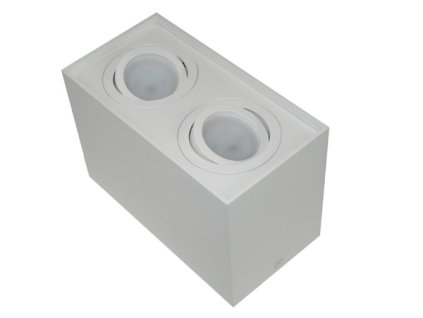 Svietidlo bodové, prisadené 2 x GU10, SIROCO, obdĺžnik, 96x185x125mm, alu, biely