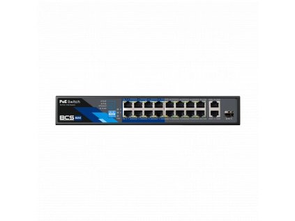 BCS BASIC switch PoE 16x port 10/100Mbps, 2x UPLINK 10/100/1000Mbps